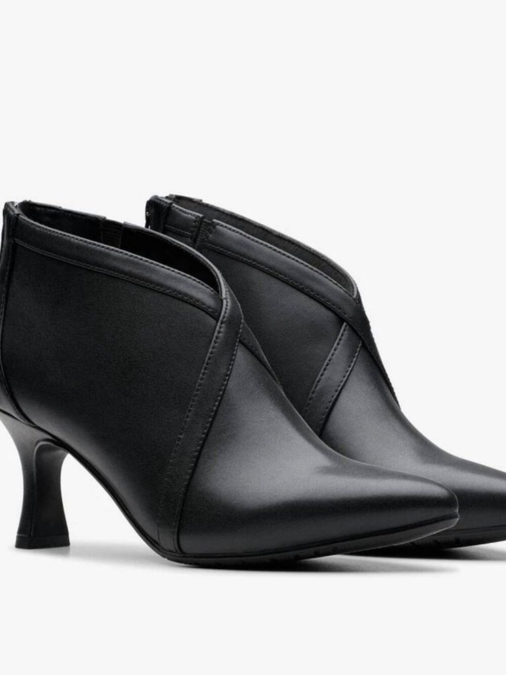 Clarks Collection Women's Black Leather Kataleyna Sol Boots Shoe Size 7.5W